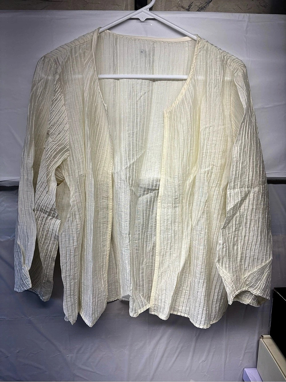 lululemon Textured Sheer Blouse in Cream XL